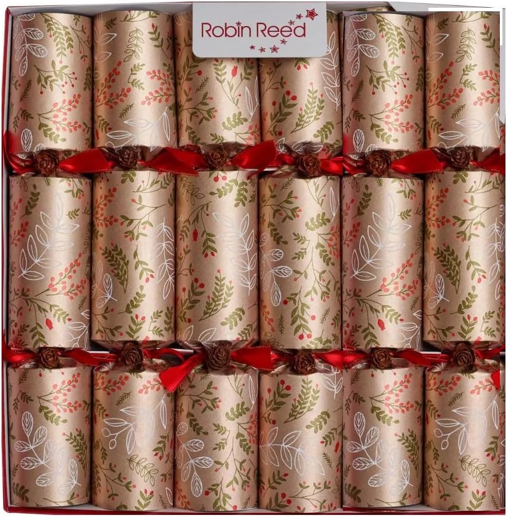 Robin Reed 6-Piece set, 12" Themed Holiday Party Favors, Multicolor, Buds and Berries Pinecones, 62425 PICCADILLY