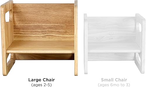 Miniatura 3 de Montessori Mesa y silla de destete (15 pulgadas), silla de madera maciza para niños pequeños, silla cúbica para niños pequeños, madera dura, muebles
