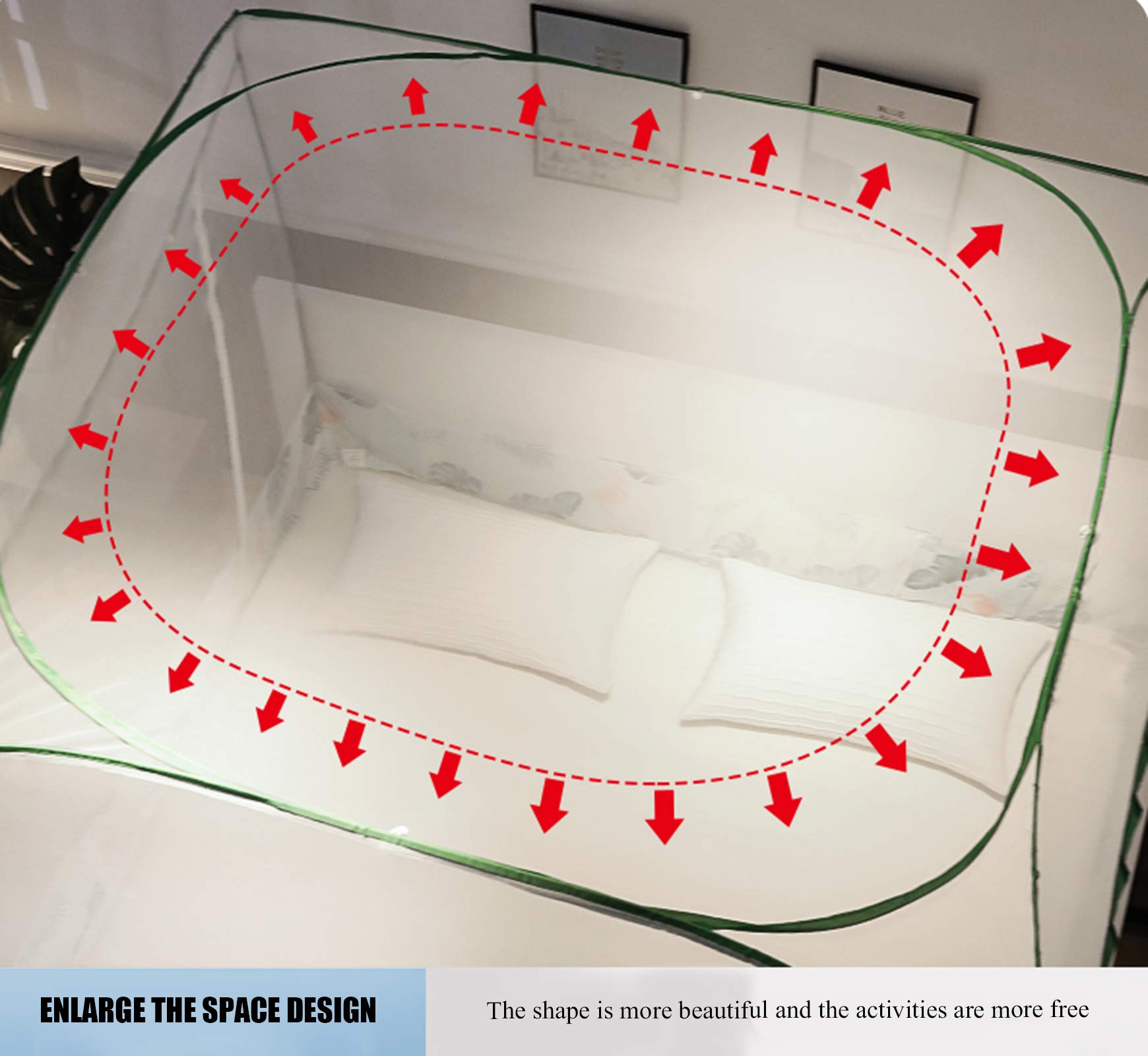 Mosquitera Mosquitera para Cama Dosel Plegable Sanmen Puerta Cama Tienda Redes Mosquitera Grande Cortina Antimosquitos para Camping con Parte Inferior para Cama Suelo Camping Viaje
