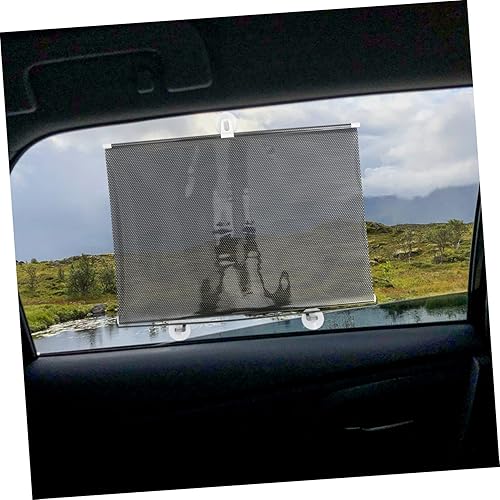 Miniatura 7 de PartyKindom Persiana opaca sin perforaciones con 3 ventosas, parasol retráctil y cortinas opacas para ventana, rodillo portátil de sombra negra para