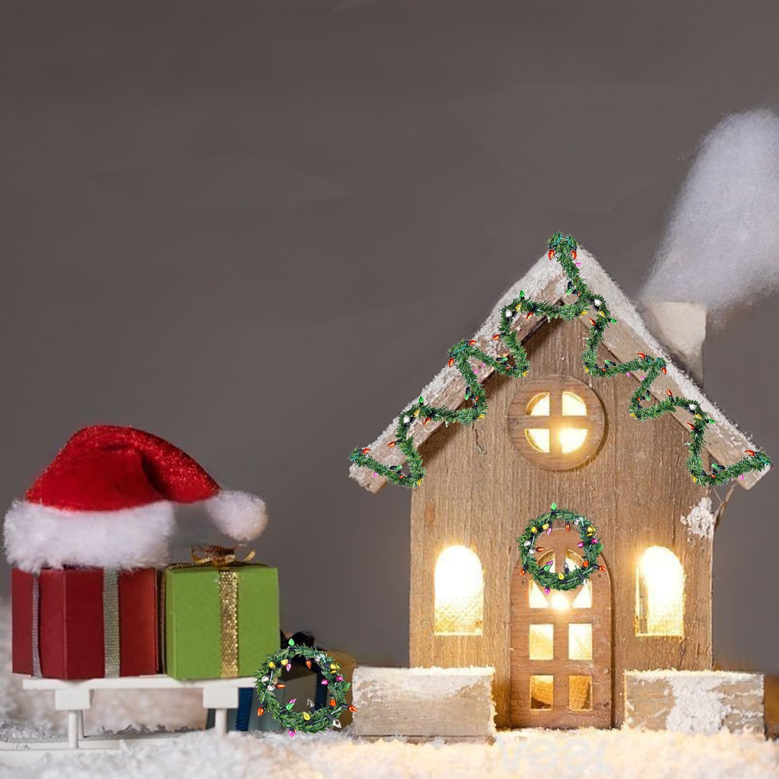 cobee Casa delle Bambole in Miniatura Ghirlande di Natale