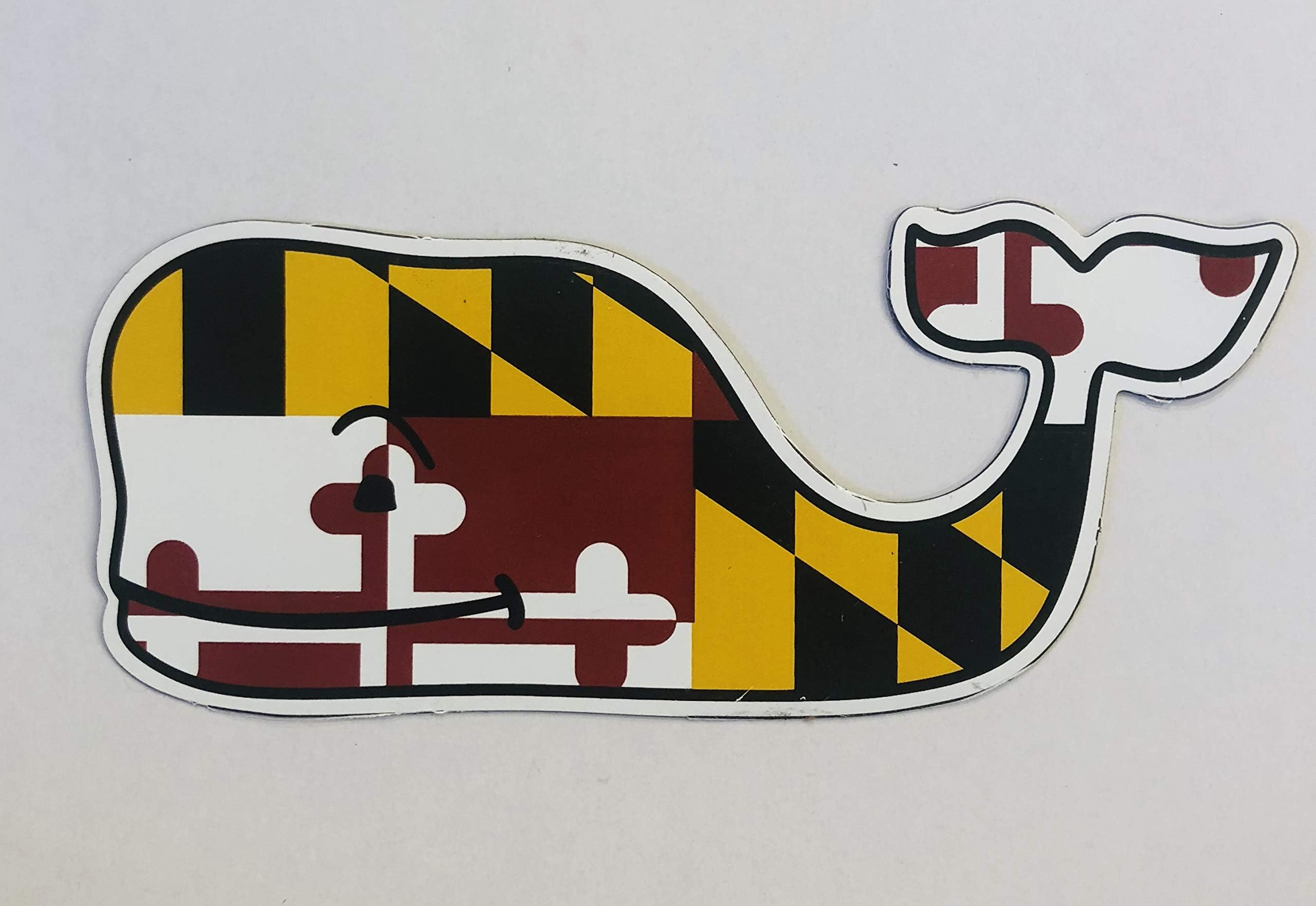 Vinyard Vines Maryland Flag Whale Outdoor Car Magnet 2.6"x 6"