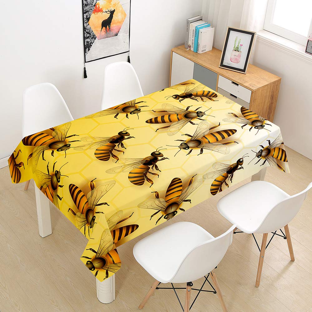 Chickw1 Nappe En Polyester Pour Cuisine Jardin, Nappe Rectangulaire Avec Revêtement Imperméable, Nappe Motif Feuilles Tombées 3D, Lavable Et Facile D 'entretien (Peinture,100x140cm