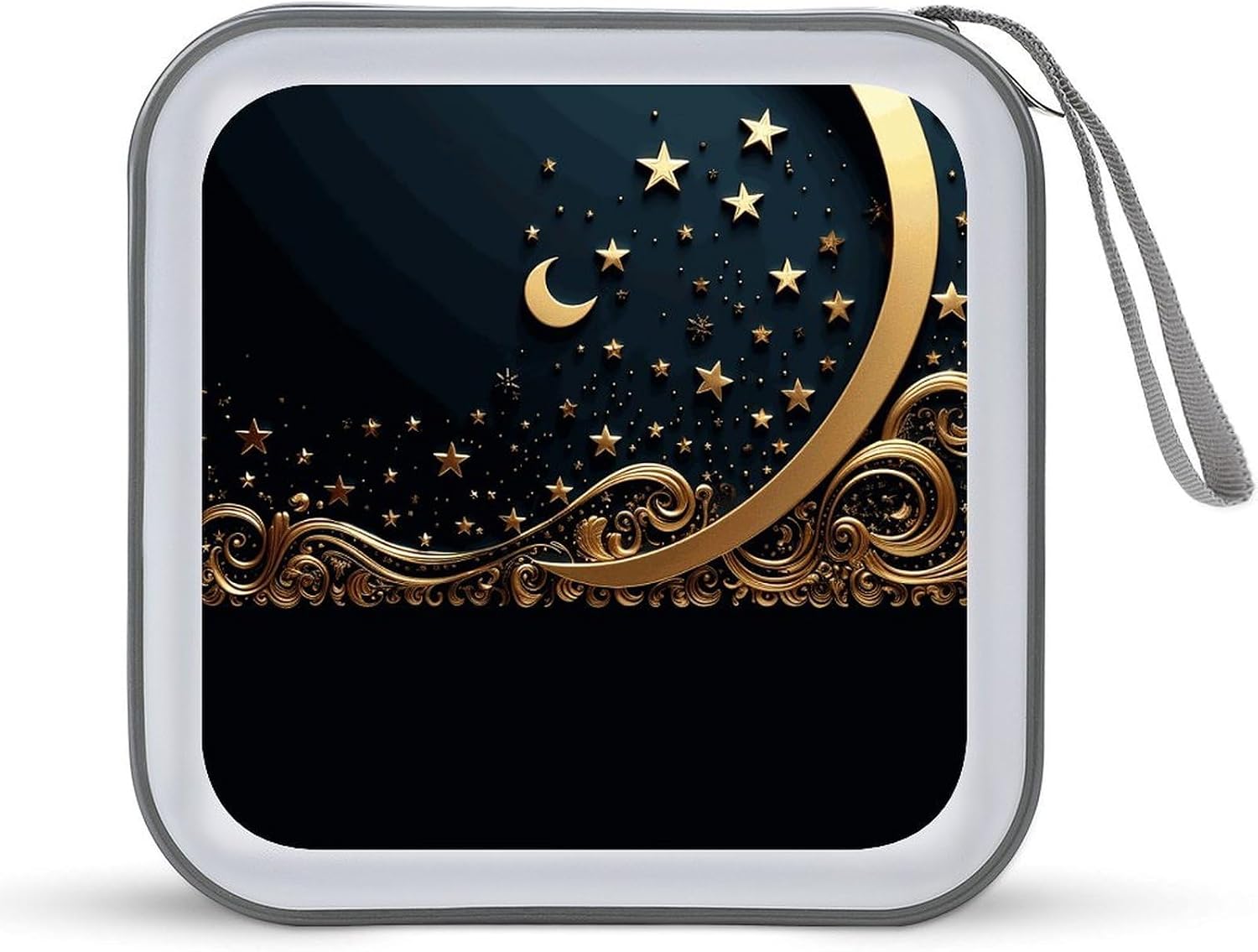 Golden Background And Crescent Moon CD Case CD Storage Box DVD Sleeves