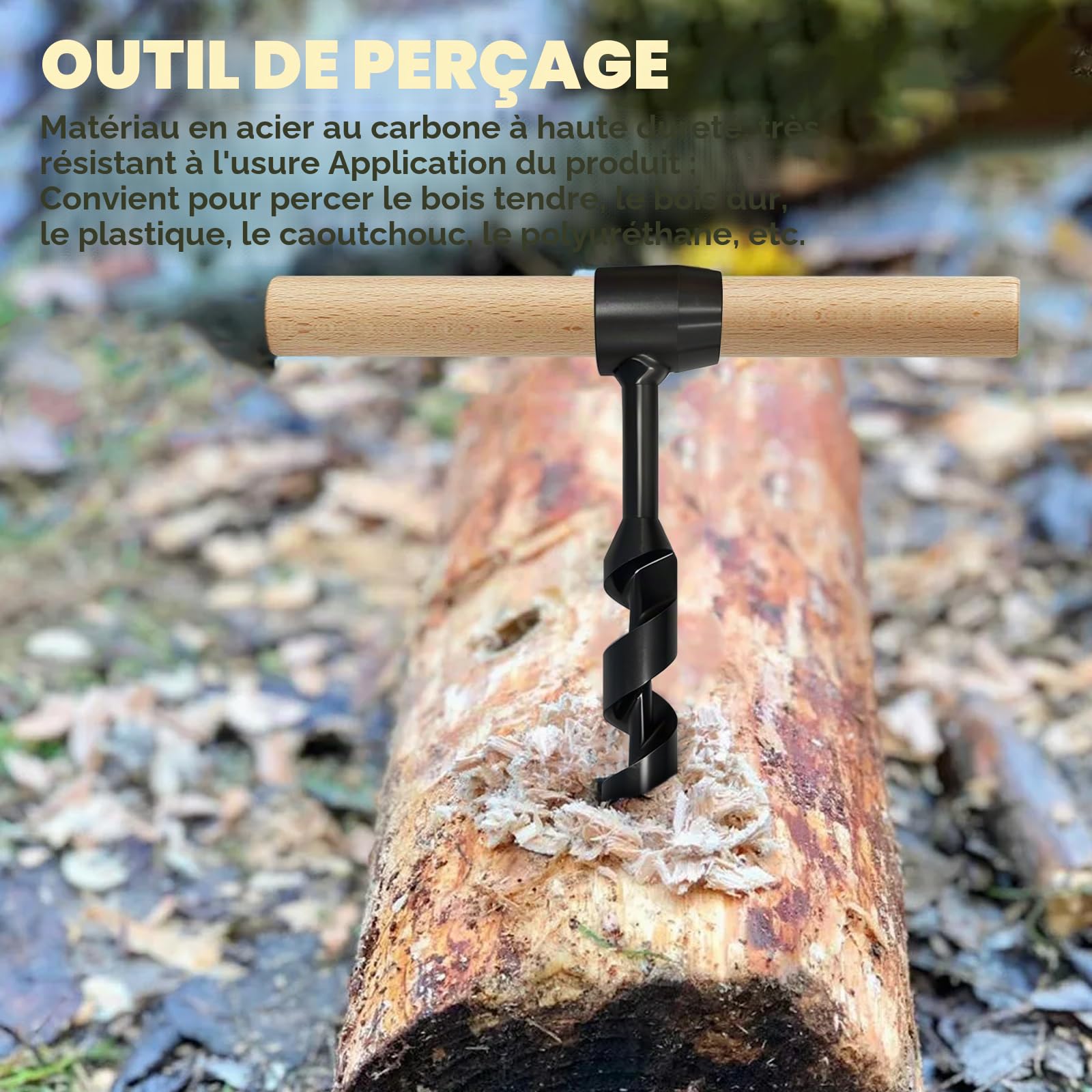 Tournevis manuel Bushcraft, tournevis multifonctionnel Bushcraft, tournevis manuel pour travail du bois, tournevis pour travail du bois, survie en plein air, camping (5 pièces)