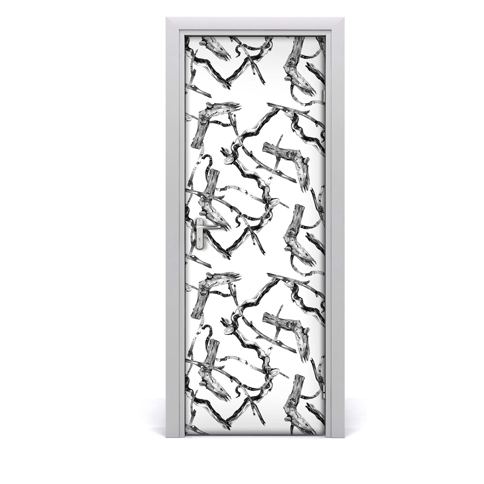 Fondo de pantalla autoadhesiva lavable Coloray 77x200 cm etiqueta de la puerta con diseño de ramas