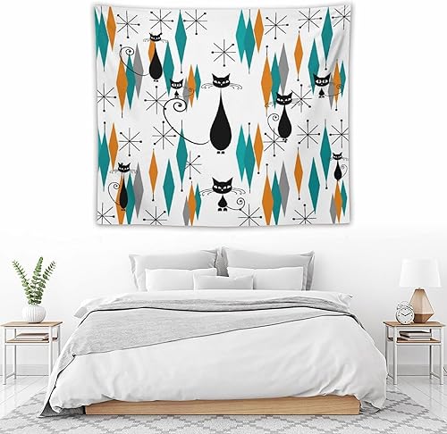 Miniatura 203 de Tapiz floral retro de los años 60 y 70, diseño hippie de primavera Groovy Flower Power Flower Boho para colgar en la pared, arte neutro para Hippie