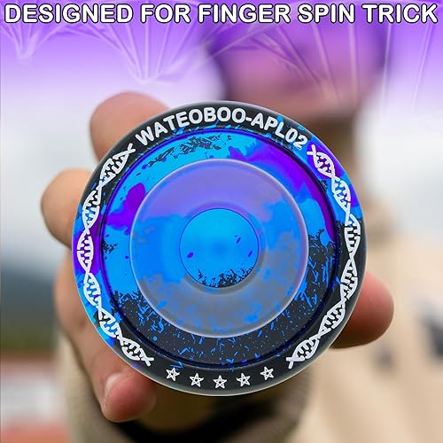 Miniatura 5 de WATIEOBOO Yoyo profesional sensible para principiantes y adultos, duradero, tiempo de giro extendido con guante y 10 cuerdas de repuesto