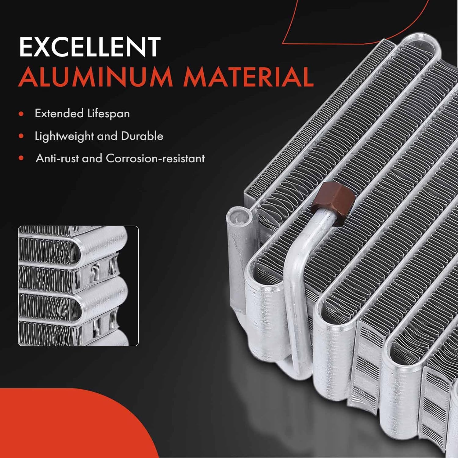 A-Premium Front AC Evaporator Core Compatible with Honda Accord 1990 1991 1992 1993, with Threaded Fittings