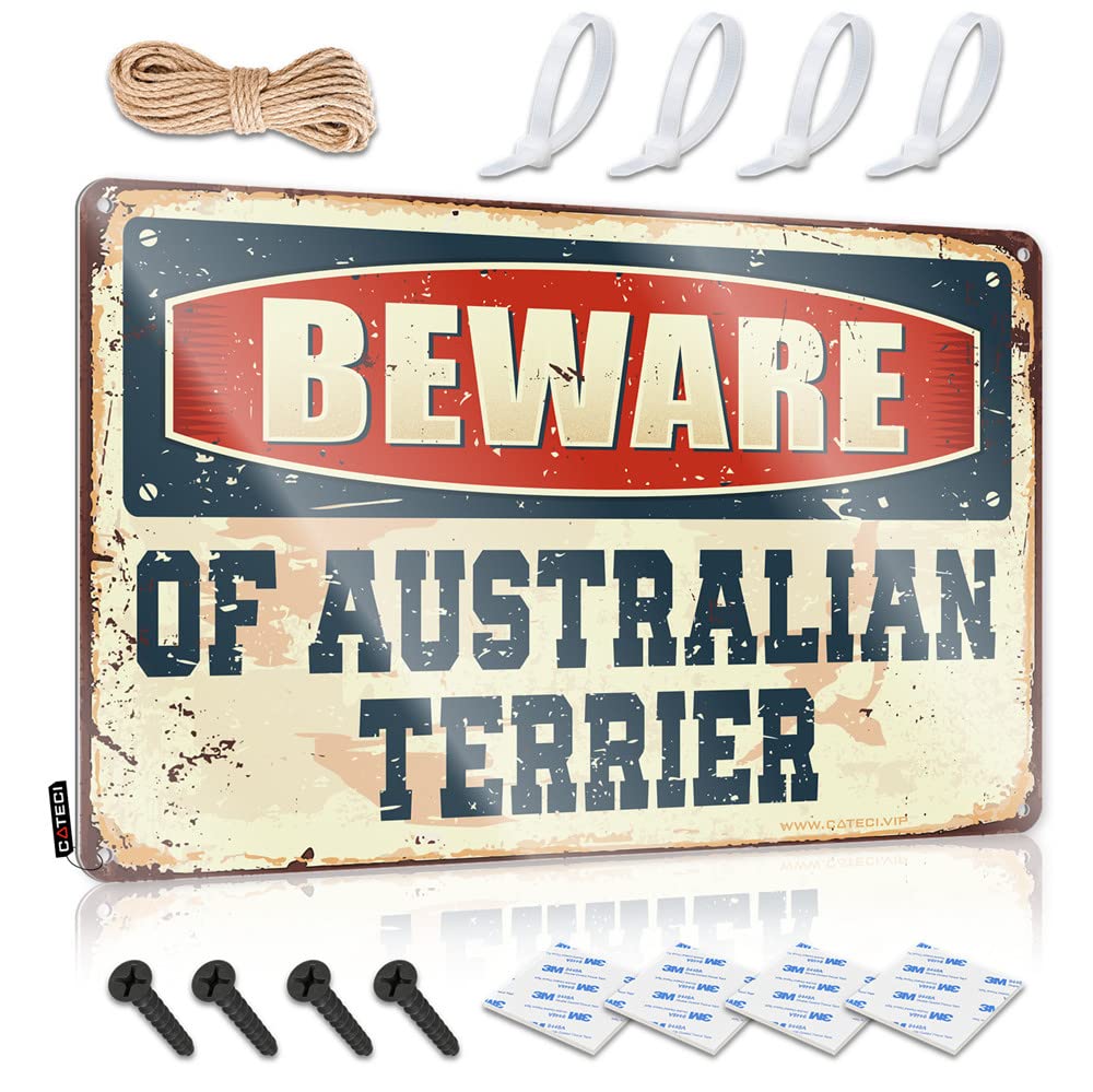 Bar Metal Tin Sign Beware Of Australian Terrier Sign Door Decorations For Bedroom Signs For Room(30X40CM)