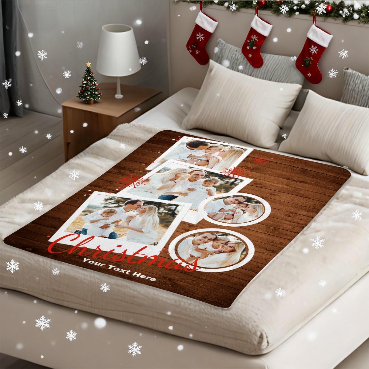 Manta personalizada con 5 fotos para pareja, pareja o cónyuge, regalos personalizados para hermana y hermano, manta de Halloween personalizada regalo para niños y adultos