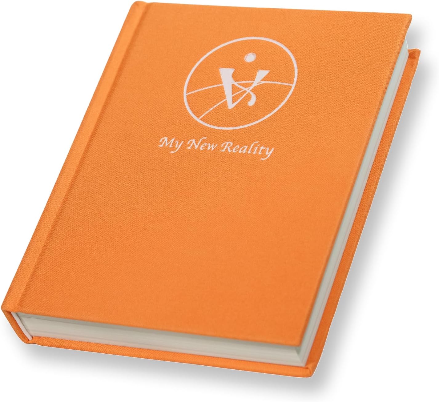 Gratitude Journal for Healing, Affirmations, Manifestations - Create a New Reality with Guided Journal - Undated, Lasts 8 months, Hardcover in Linen Fabric by Jay Venera (Kiwi Kiss) Orange Sunset