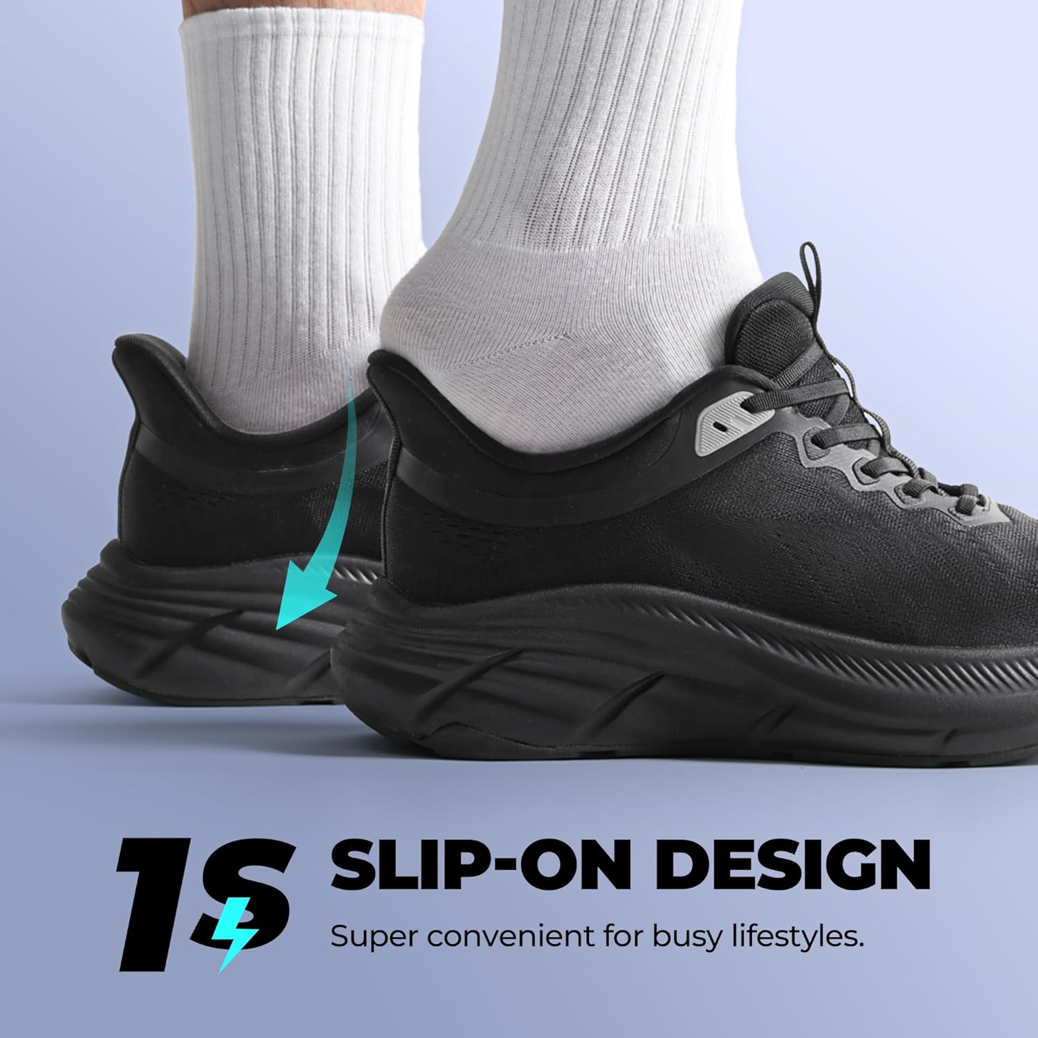 NORTIV 8 Men's Slip On Walking Shoes Cushioning Hands Free Non Slip Comfortable Workout Running Tennis Gym Athletic ActiveBreeze Fashion Sneakers - Image 3