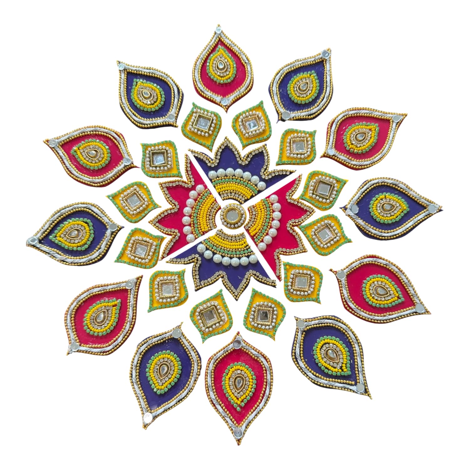 Rangoli traditionnel de créateur en acrylique rigide durable