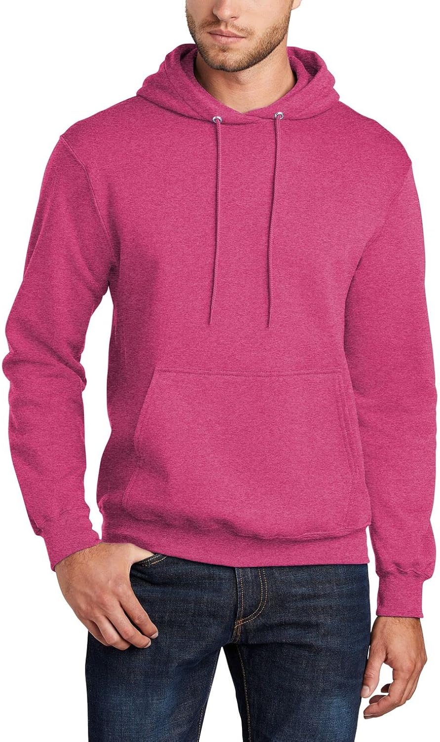 JustBlanks Mens Fleece Hoodie Long Sleeves Casual Pullover Hooded Sweatshirt with Kangaroo Pocket – Cozy Tall hoodies for men - Image 4