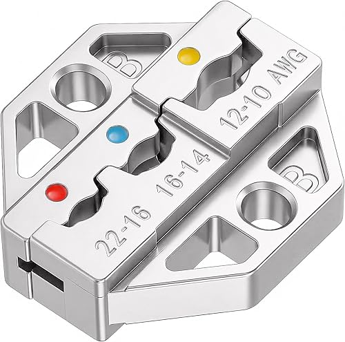 Miniatura 13 de haisstronica - Juego de herramientas de crimpado - 6 piezas de matrices de crimpado para termorretráctiles, nailon aislado, no aislado, terminal