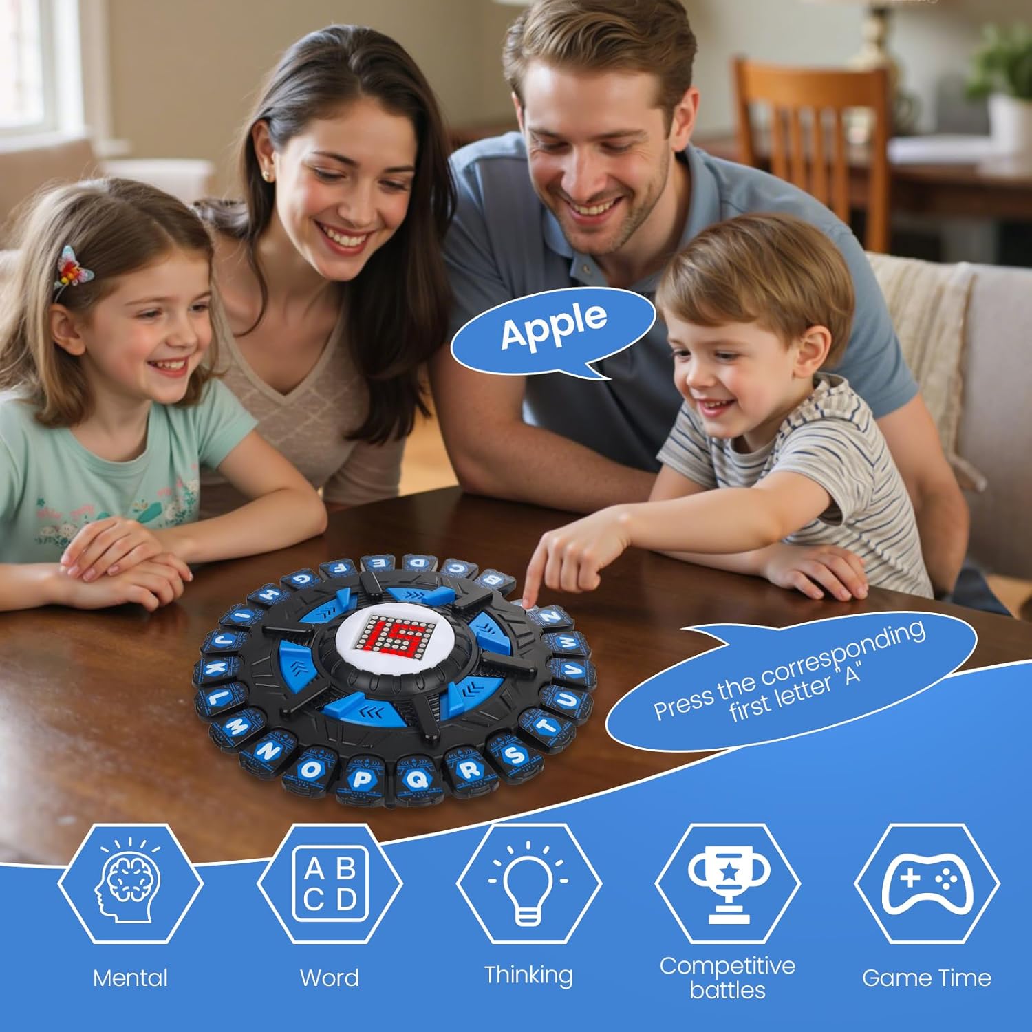 Alphabet Chess Board Game with 15 Seconds Display Timer and 36 Category Card,Fast Word Challenge,Family Word Games Toy for Kids and Adults image 6 of 6 B0FH4X3DPY