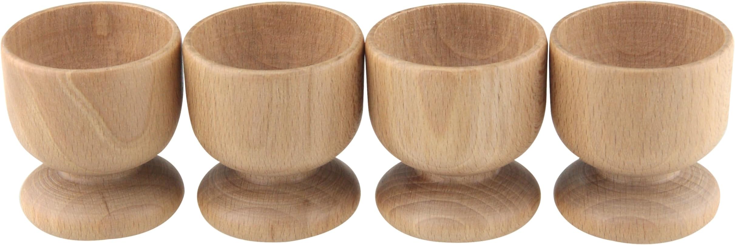 Apollo T4523 Beech 4 Egg Cup Set, Natural Wood, 24x5.5x5.5
