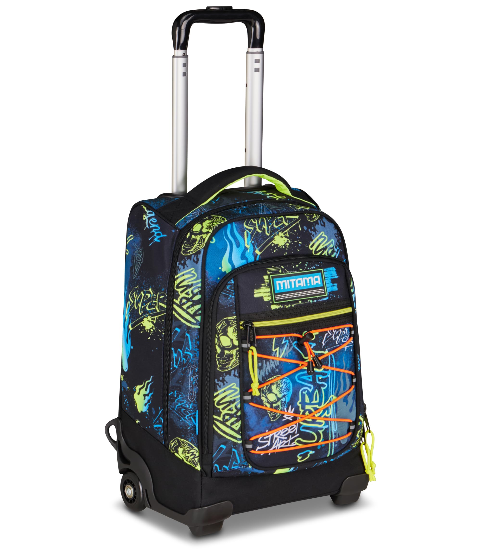 Mitama Zaino Trolley M-Power UrbanEvo, Spallacci a scomparsa, Bambini e Bambine, Tasca Porta Borraccia, Doppio uso, Maxi Capienza, blu