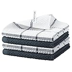 Niallant 4PCS Cotton Terry Dish Rags, Quick Drying Dish Cloths, Kitchen Towels, Grey, 12x12in