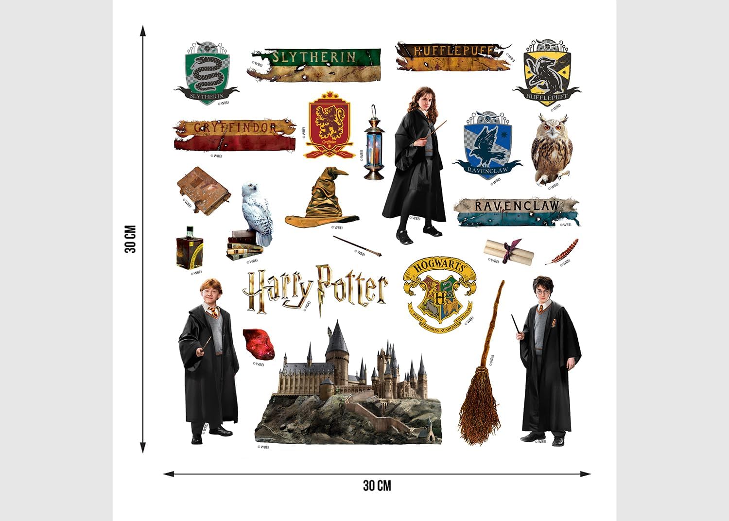 Harry Potter Hogwarts Children's Room Wall Sticker, Wall Sticker, Boy Decoration, 30 x 30 cm, ADKS 3838