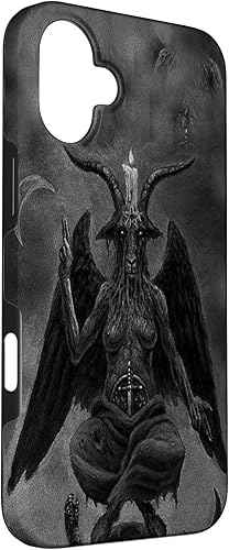 Miniatura 63 de iPhone 15 Pro Max Baphomet Occult Satanic Gothic Satan Goat Head 666 Tattoo Case