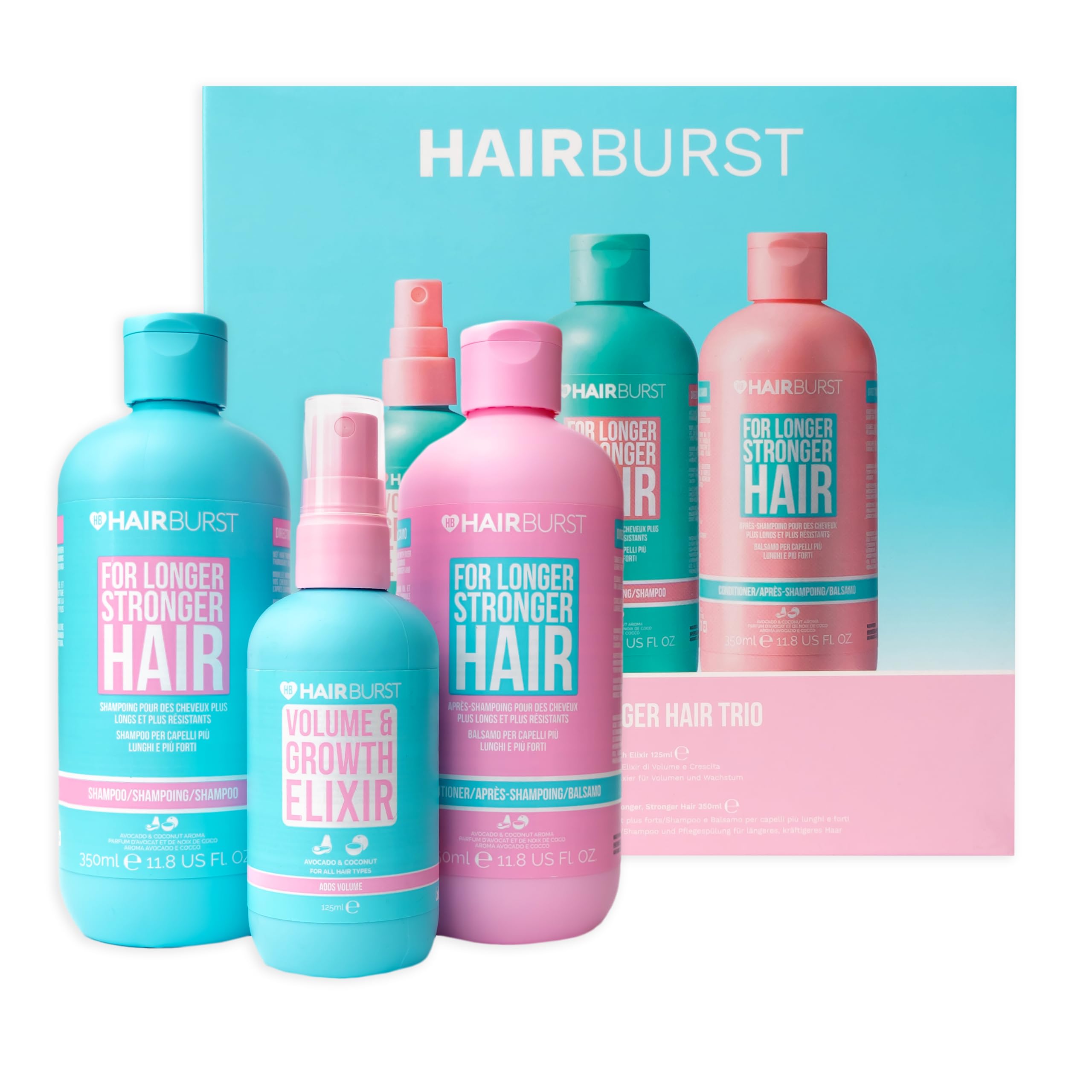HAIR BURST Volume & Growth Elixir + Shampoo & Conditioner Set for Thicker Stronger, Longer Hair -Boost Volume
