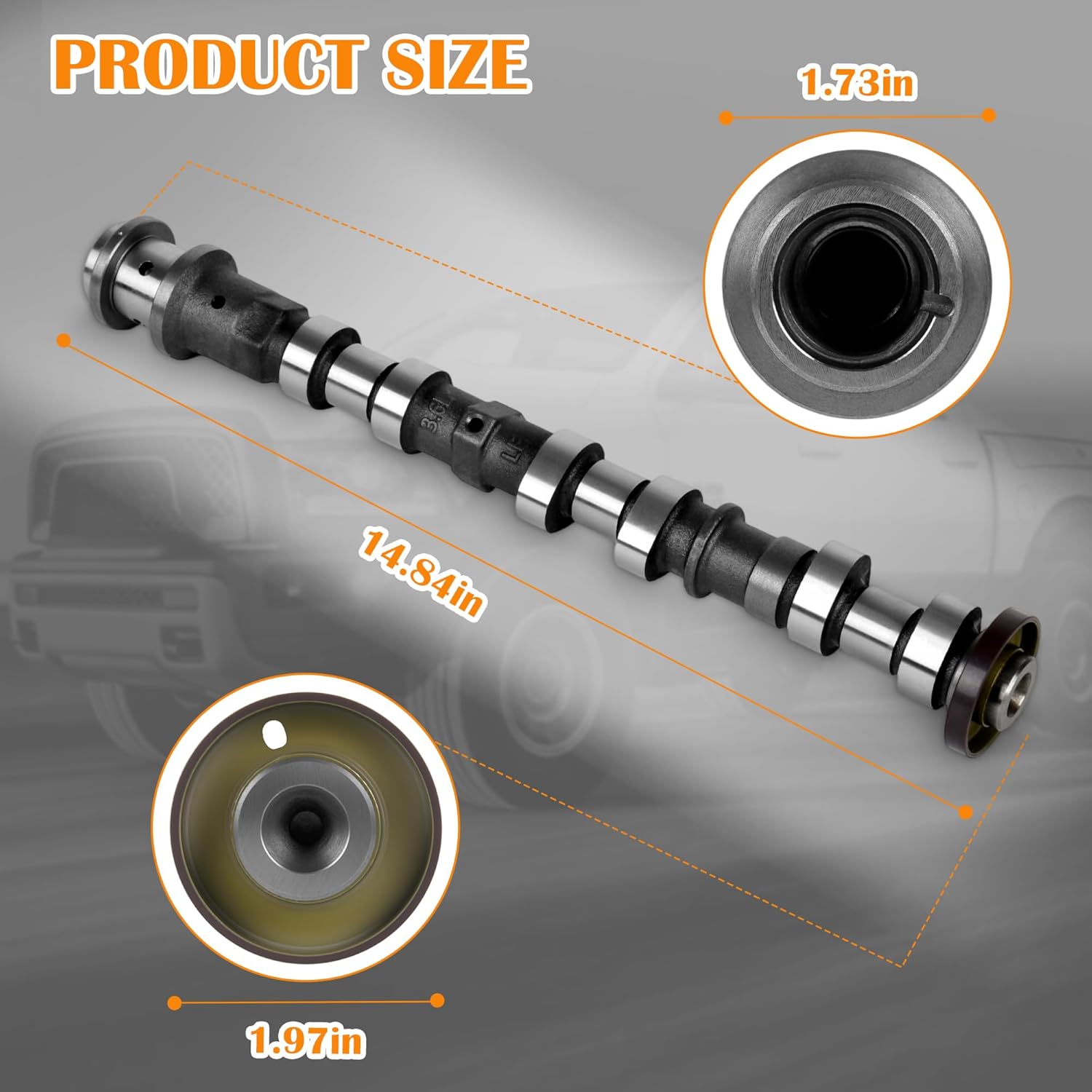 5184377AG Left Side Exhaust Camshaft Compatible with Jeep Wrangler Grand Cherokee Dodge Charger Challenger Ram 3.6L V6 Models Replacement for 5184377AG 5184377AD 5184377AE 5184377AF 05184377AH