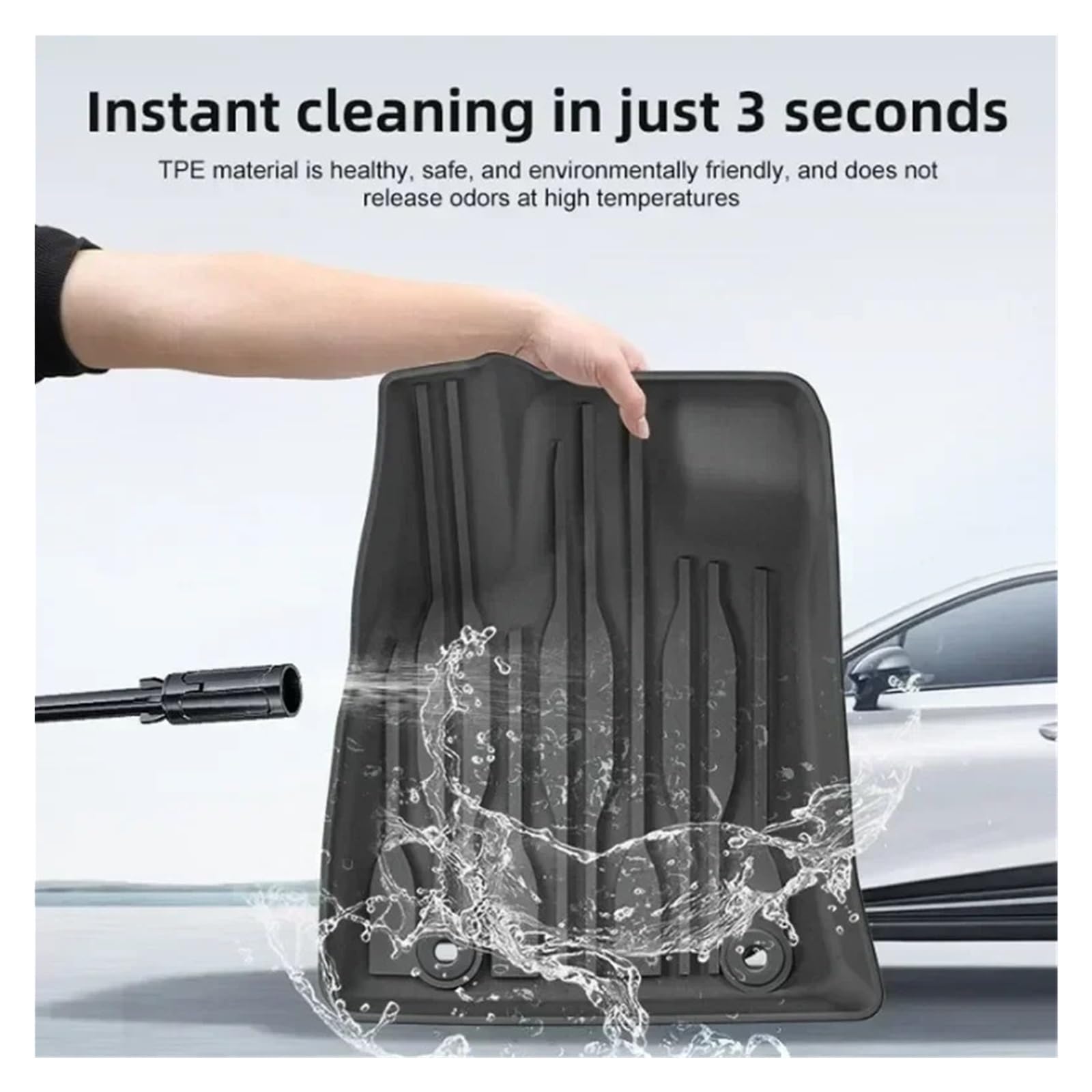 Kofferraumwanne Für ZEEKR 7X 2024 2025 LHD Auto Boden Matte TPE Sitz Zurück Stamm Matte Stamm Teppiche Teppiche Schutzfrachtmatte(Carbon Fiber)