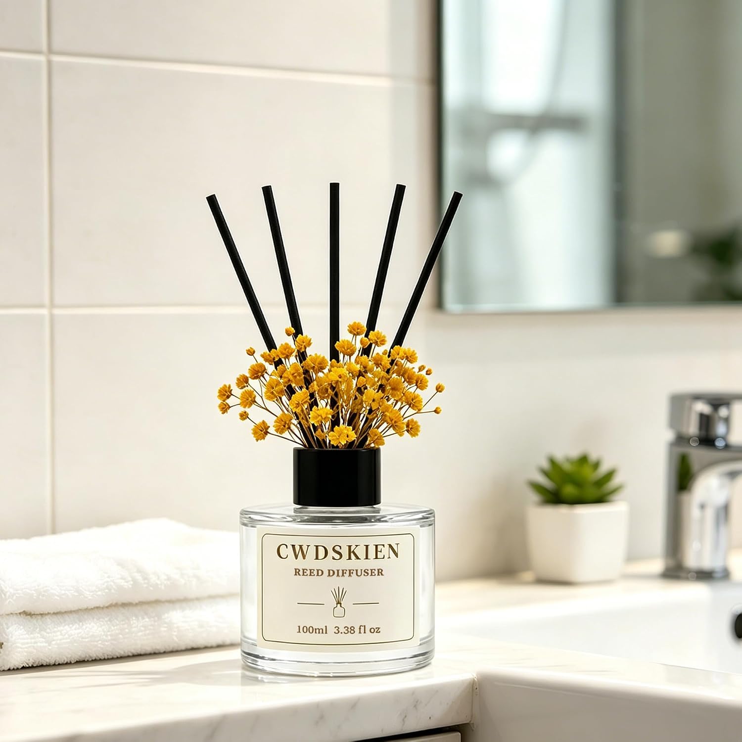 Reed Diffuser Set 3.38oz Home Fragrance for Bathroom Shelf Decor