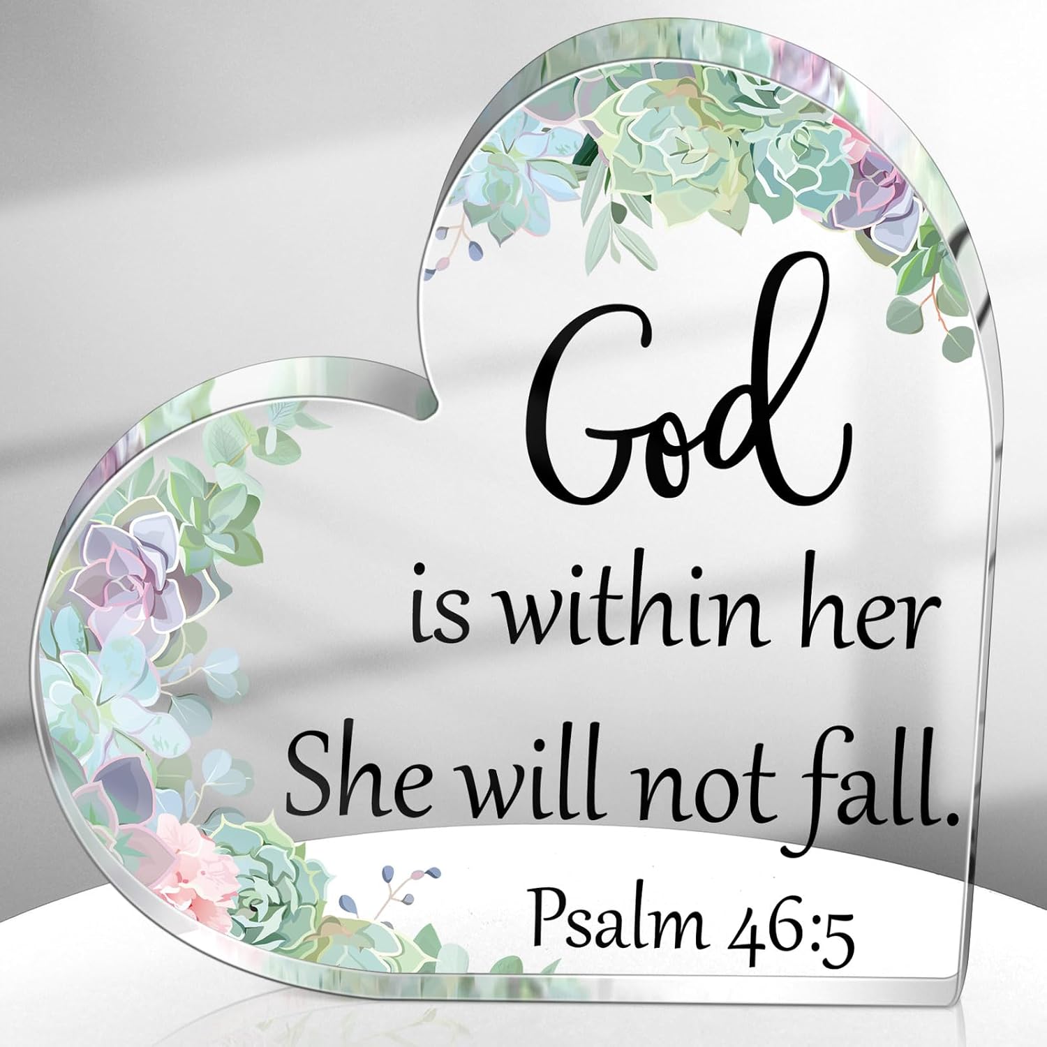 Gerrii Christian Gifts for Women Inspirational Religious Gifts Bible Verse Desk Decor Spiritual Acrylic Plaque Sign Gift for Mother's Day Birthday Mom Sister(Butterfly and Cross,3.94x3.94x0.55 Inches)