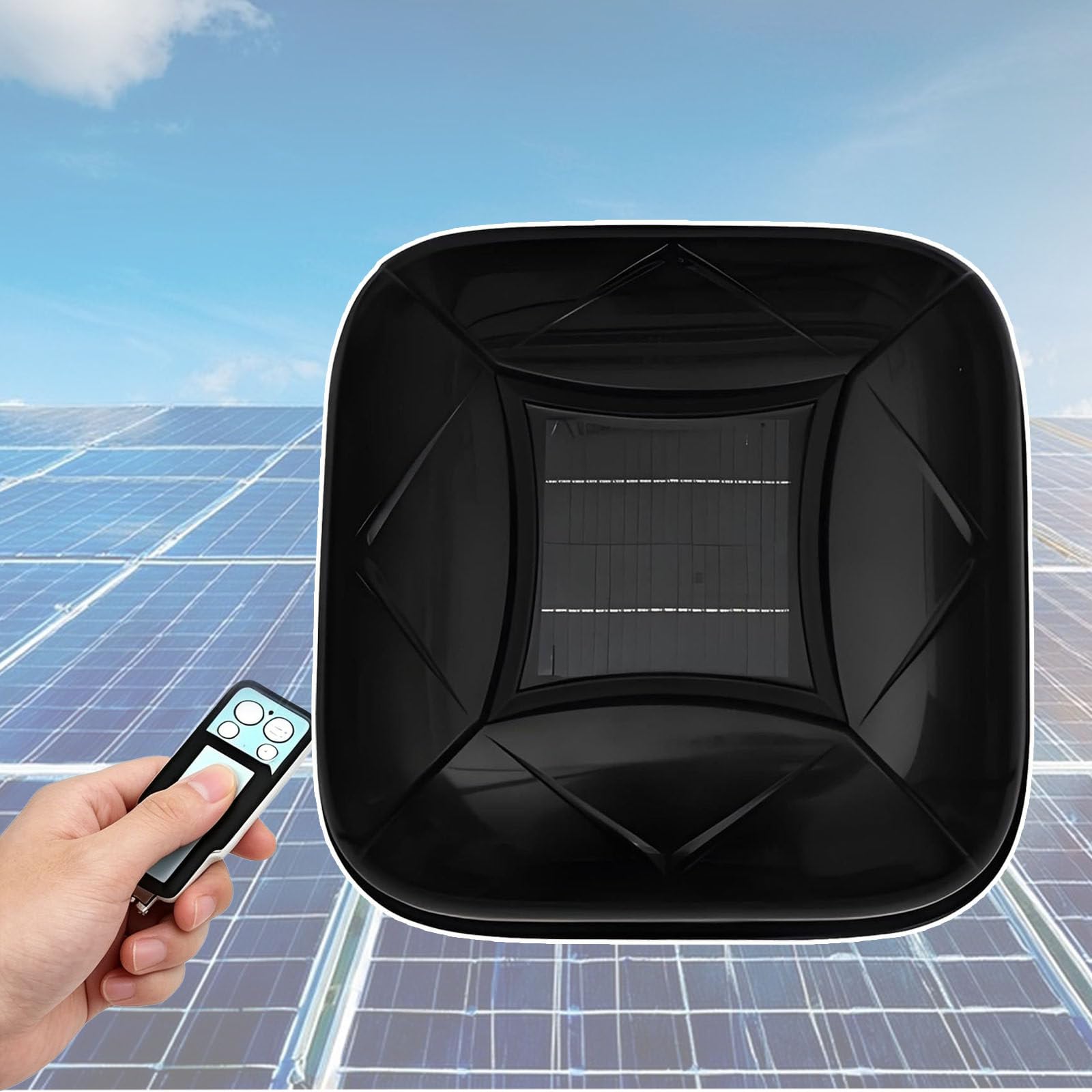 SEDAMORALLY Solar Auto Cover - Remote, 10s Auto Open/Retract,Sunshade and heat insulation,Solar charging,Portable,Fits Sedan/SUV/MPV,Multiple Sizes Black-YXXL