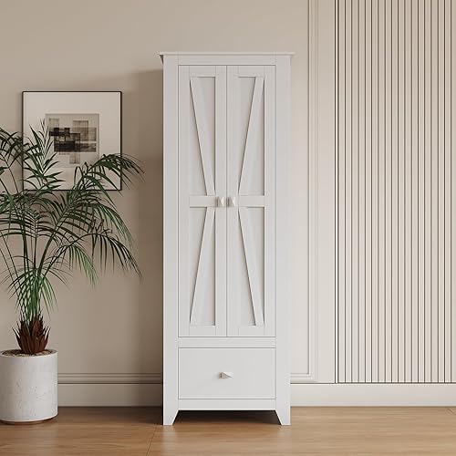 Miniatura 7 de Ataucjin Armarios de despensa de almacenamiento, despensa de cocina de 71 pulgadas con 2 puertas de granero, armario de almacenamiento de 4 capas,