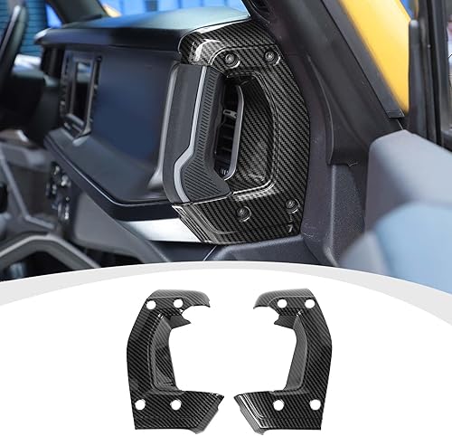 Cubierta de mango lateral de consola central compatible con accesorios interiores Ford Bronco 2021-2023, fibra de carbono