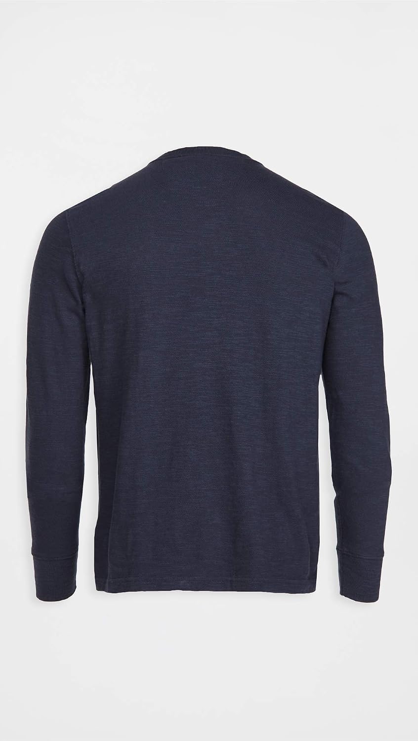 Faherty Men's Slub Cotton Henley Shirt, Blue Nights, XS