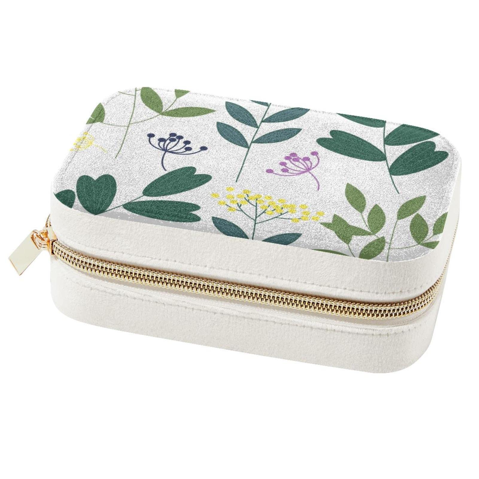Organiseur de bijoux pour boucles d'oreilles et bagues compact à motif fleur