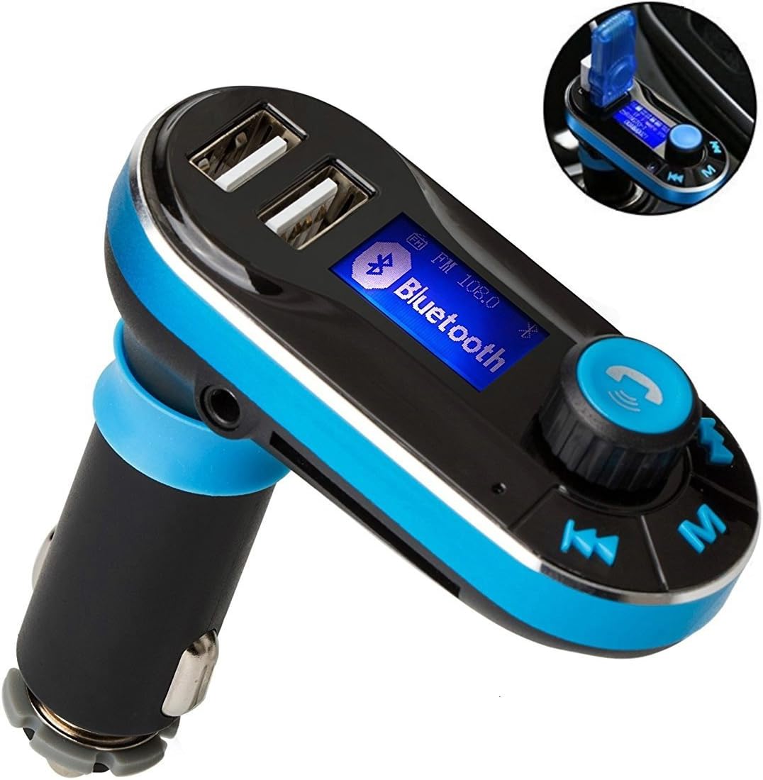 Bluetooth MP3 Player FM Transmitter LCD Hands-free Car Kit Dual USB Car Charger for iPhone 5 SE 6 6S 6S Plus, Samsung Galaxy, Note, HTC, iPad, Phone, etc