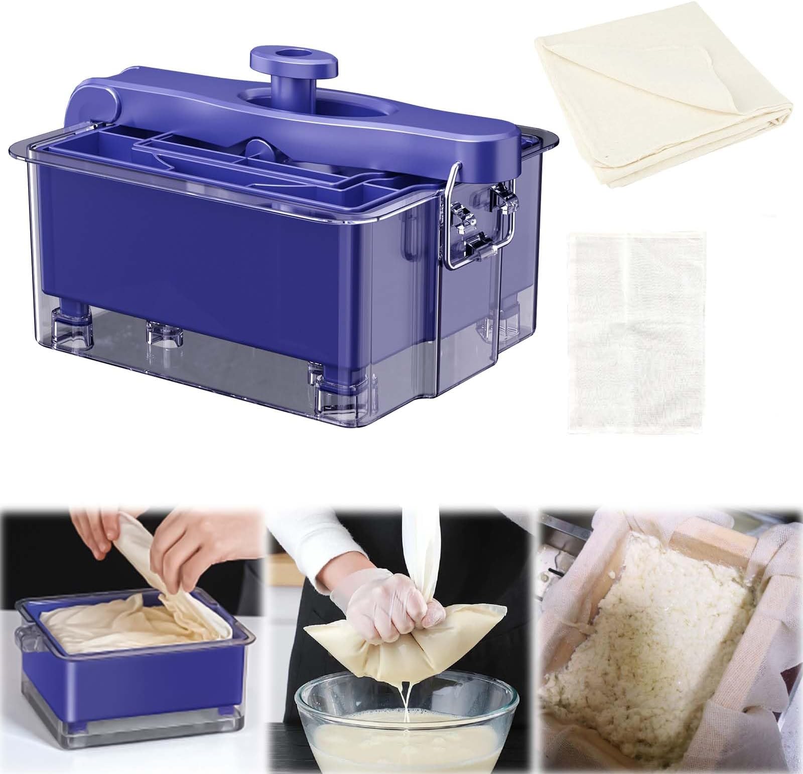 NOYA Adjustable Vegan Tofu Presser to Speed up Removing Water from Silken, Firm, and