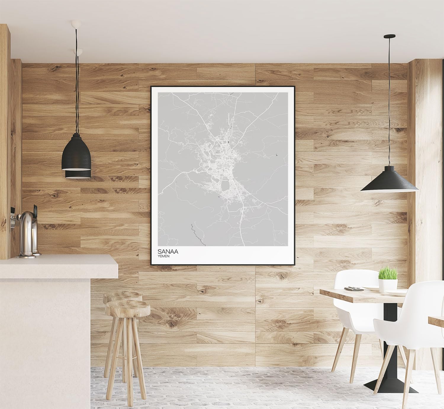 Modern Colored Hometown Poster of Sanaa Yemen 4 | 11x17 12x18 16x24 24x36 Unframed Wall Art | Minimalism City Traveler Print | Minimal Gift | Minimalist Home Office Decor