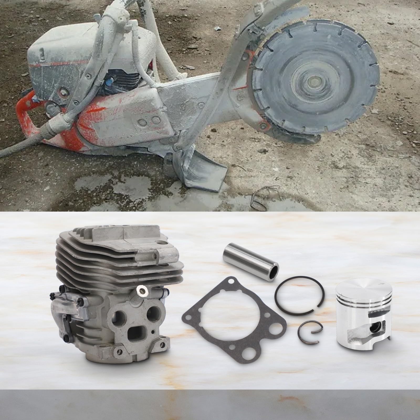 Kit d'assemblage cylindre et piston 51 mm pour scie à béton Husqvarna K760 K770 Kit complet de reconstruction du moteur remplace 581476102 581476103