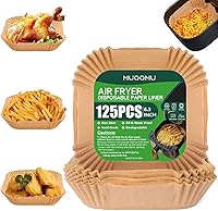 Vista 12 de Forros de papel desechables para freidora de aire para accesorios Ninja Dual Airfryer, pergamino antiadherente rectangular para hornear, a prueba