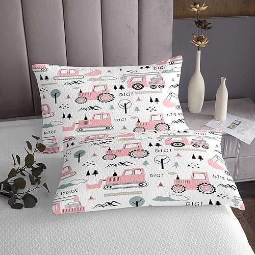 Miniatura 7 de Feelyou Sábana bajera ajustable de construcción para niños, equipamiento para niños, camiones, juego de ropa de cama para excavadora, tractor, juego