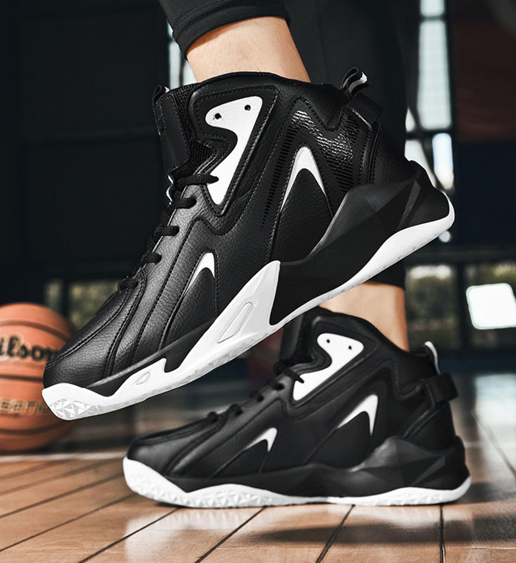 Scarpe da Basket Alte da Uomo Scarpe da Basket Outdoor Scarpe da Allenamento(50 EU, Q2)