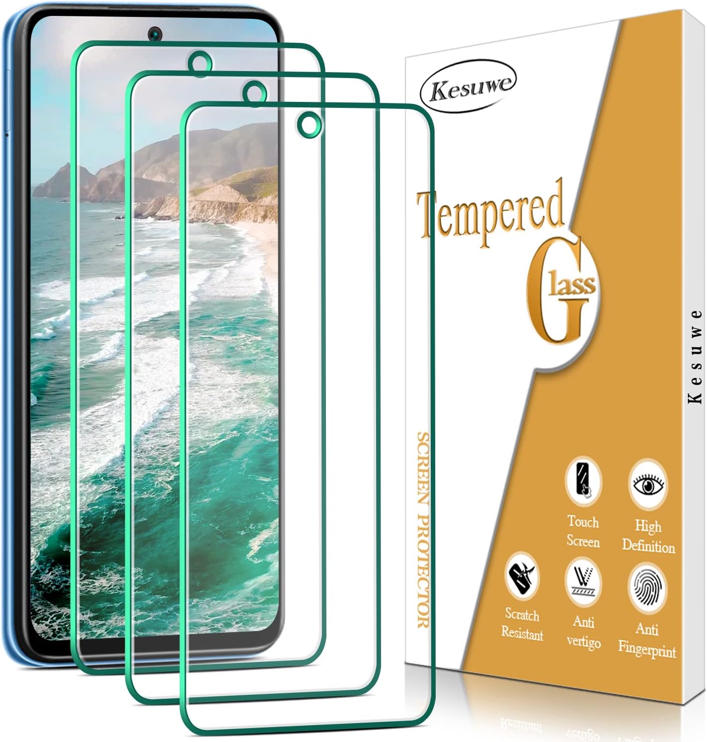 [Pack of 3] Screen Protector for Xiaomi Redmi 10 Scratch Free Anti-Bubble 9H Hardness Ultra Resistant HD Screen Protector Ultra Clear Case Friendly