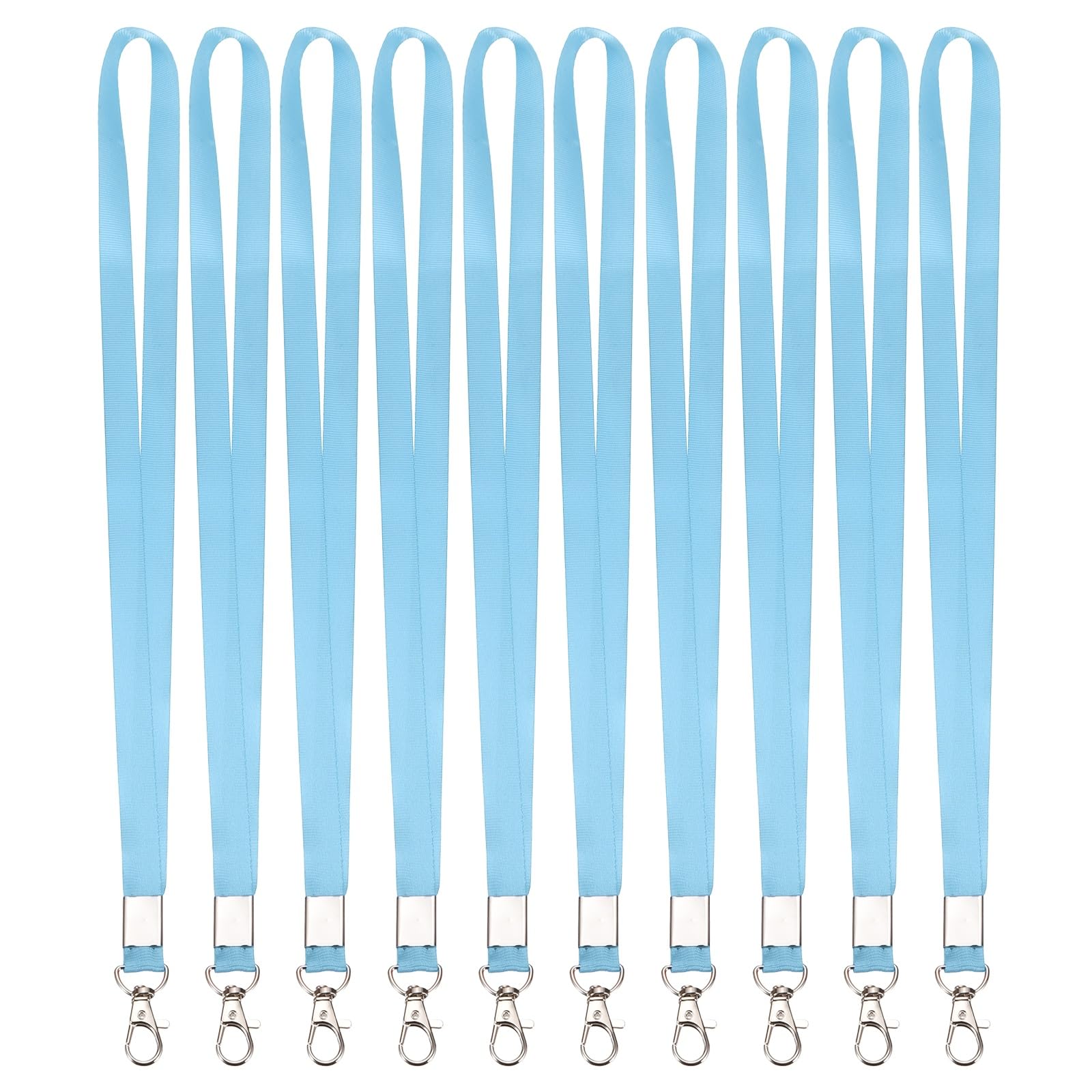 PATIKIL 10Pcs Lanyards Bulk, 43cm Badge Lanyard Neck Polyester with Lobster Clasp for ID Badge Keys Worker Name Tag Wallet Cruise Phone Events Office, Sky Blue โ image 1