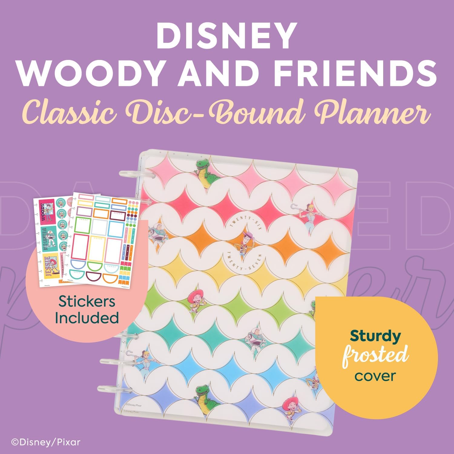 Happy Planner Disney Toy Story 12-Month Disc-Bound Planner, July 2026–June 2027, Classic Size, Vertical Layout, Woody and Friends