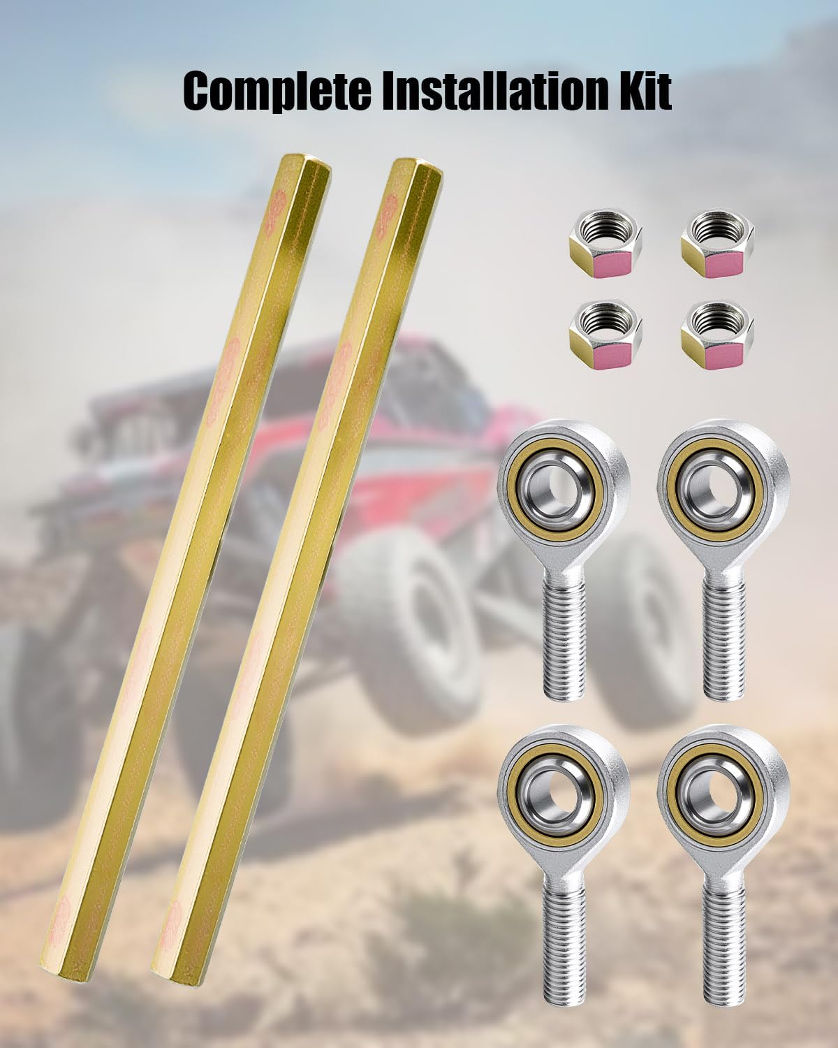 2 Pcs 290-320mm Go Cart Steering Shaft Tie Rod, Ball 10mm Hole