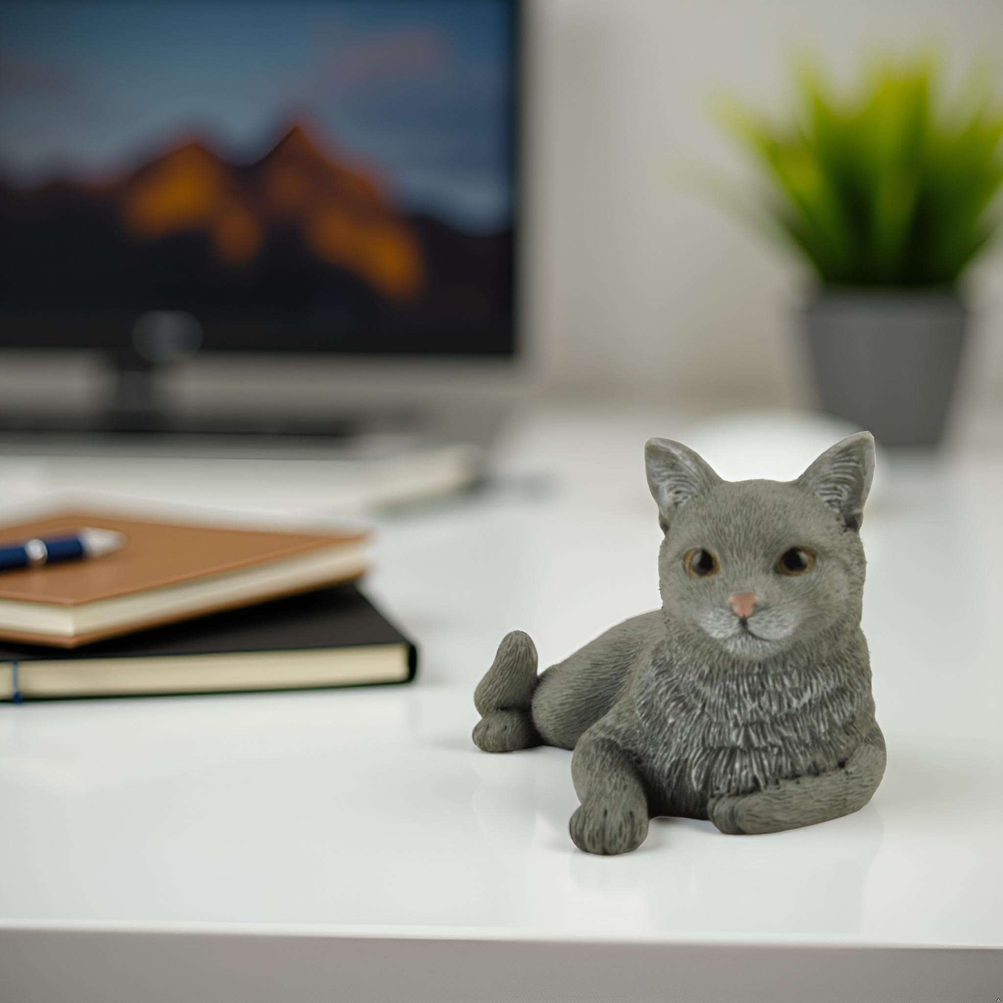 Amazon.co.jp: 3インチ グレー 猫 ポーズ 手塗り ミニフィギュア