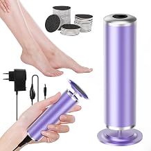 Electric Foot Grater, Foot Sander with 60 Replacement Pads (Purple) | Powerful Anti-Callus, 0 and 1200 RPM, Multiple Adjustable Speed, Gentle & Effective Foot Care for Women Men