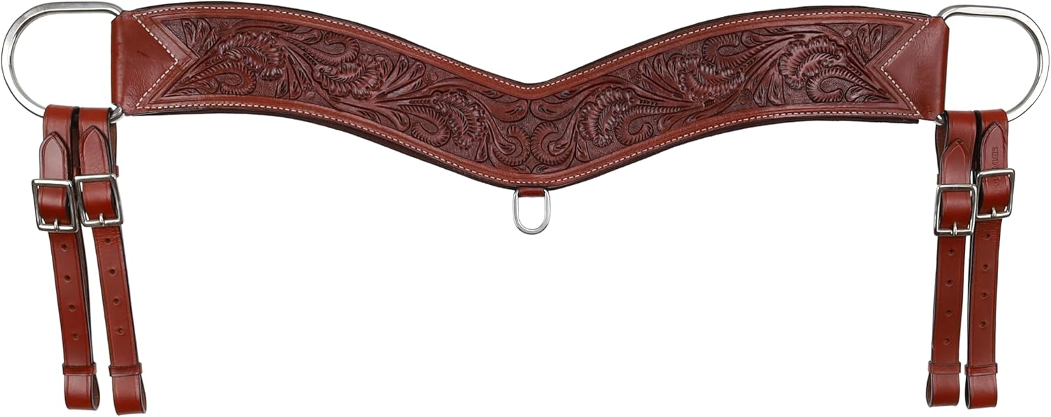 Showman Floral Tooled Tripping Collar